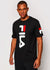 T-Shirt Fila Nera  con Stampa Logo Frontale