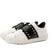 Sneakers Valentino Bianche con Fascia Nera e Applicazione Borchie