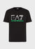 T-Shirt EA7 Nera con Maxi Logo Frontale